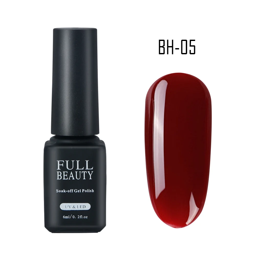 Gel Varnish 6ML UV Gel Nail Polish Soak off Red Black Colorful Primer Lacquer Manicure Base Top Coat Semi Permanent SA981 - Color: BH-05