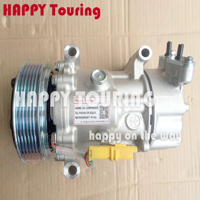 7 AC COMPRESSOR sanden sd6v12 1449 1450 9671456680 9655191680 for Peugeot 206 307 for Citroen Fiat For Peugeot 206 compressor