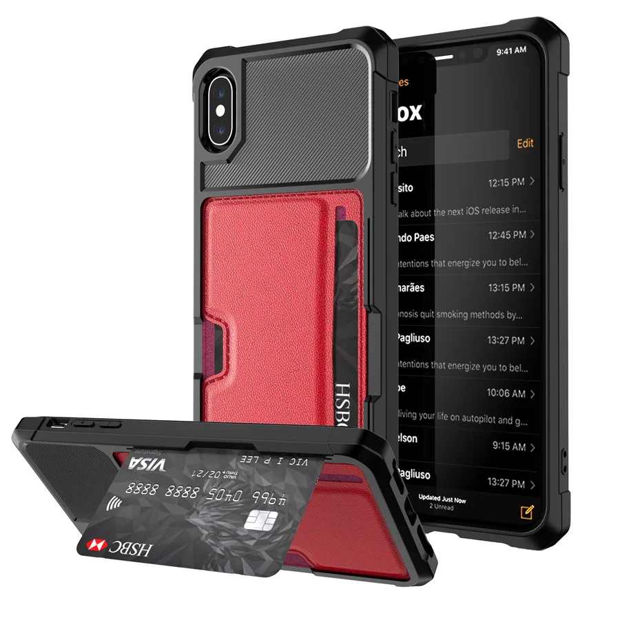 IQD кожаный чехол для iPhone X Xs чехол для MAX XR автомобильный магнитный держатель для карт для iPhone 8 7 6 6s Plus защитный чехол кошелек чехол s