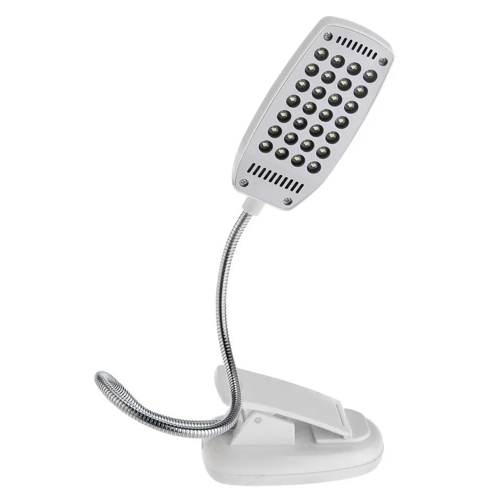 28 LED Lamp Light Flexible Clip PC Laptop Notebook Whitein Desk Lamps