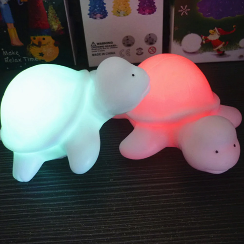 Lampada a pile led del cambiamento di colore Di Natale Illuminazione Notturna Tartaruga Decorazioni di natale LED Night Light Lamp nightlight bambini in