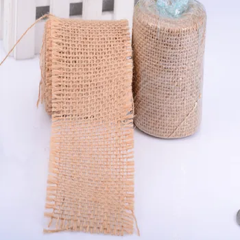

16cm Width 3 Yards Cake Ribbon Wrapping Linen Burlap Strap Natural Festival Jute Hessian Burlap Wedding Party Floristry Decors