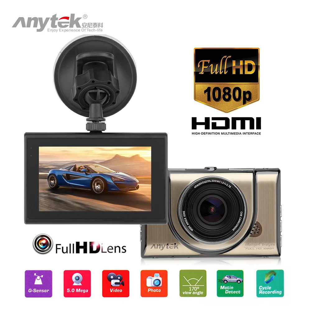 

Anytek A100+ 1080P FHD Mini Car DVR DVRs Recorder Dashcam 170 Degree Lens Video Registrator Recorder WDR Dash Cam