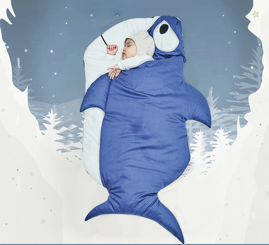 

Mermaid Baby Blanket Cotton Shark Newborn Baby Sleeping Bag Stroller Blankets Winter Thick Warm Blankets for Baby Swaddle Wrap