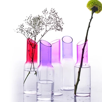 

Fashion Transparent Clear Glass Terrarium Flower Plant creative lipstick Vase Hydroponic Home Office Wedding Garden Decor