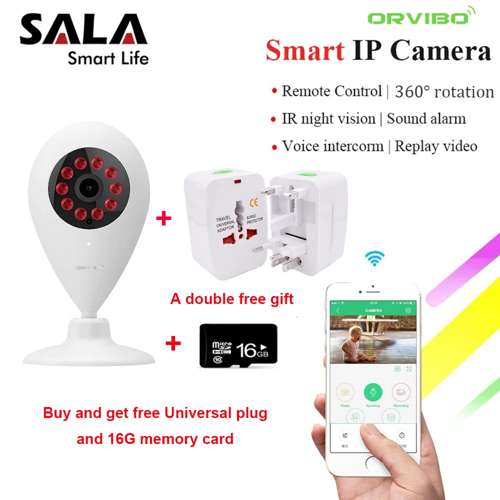 

ORVIBO WIFI IP Security Camera HD 720P Infrared Night Vision Smart House Automation Controller for Google Smart Remote Control