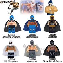 Один мексиканский истребитель El Santo Blue Demon Tinieblas Mil Mascaras Huracan Ramirez, строительные блоки, игрушки для детей, подарки