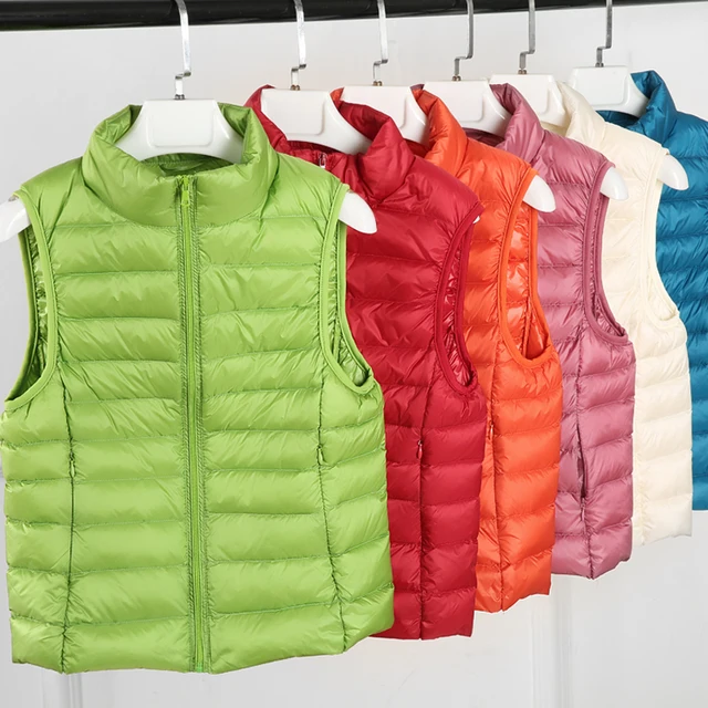 2017New Autumn Women 90% White Duck Down Vest Ultra Light Down Vest Jacket Winter Round Collar Peter Pan Slim Sleeveless Coat
