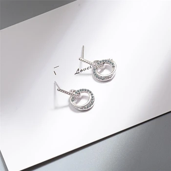 

Sole Memory Sweet Cute Delicate Geometric Circle Fashion 925 Sterling Silver Fashion Female Dangle Earrings SEA572