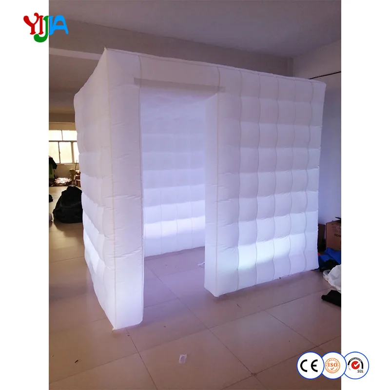 

Total White Hot Sale Portable Photo Booth Cabin LED Strips Inflatable Foto Booth For Wedding Party Cosplay Outside or Inside