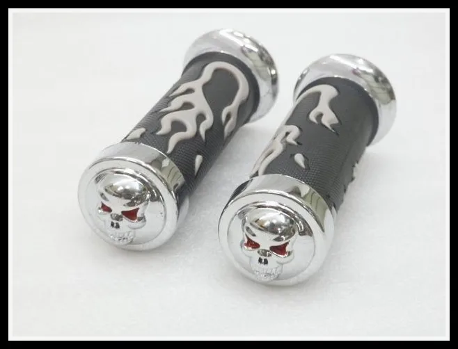 

Chrome Skull Hand Grips for Kawasaki ZX 6R 7R 9R 10R 12R 14 14R Ninja KX KLR