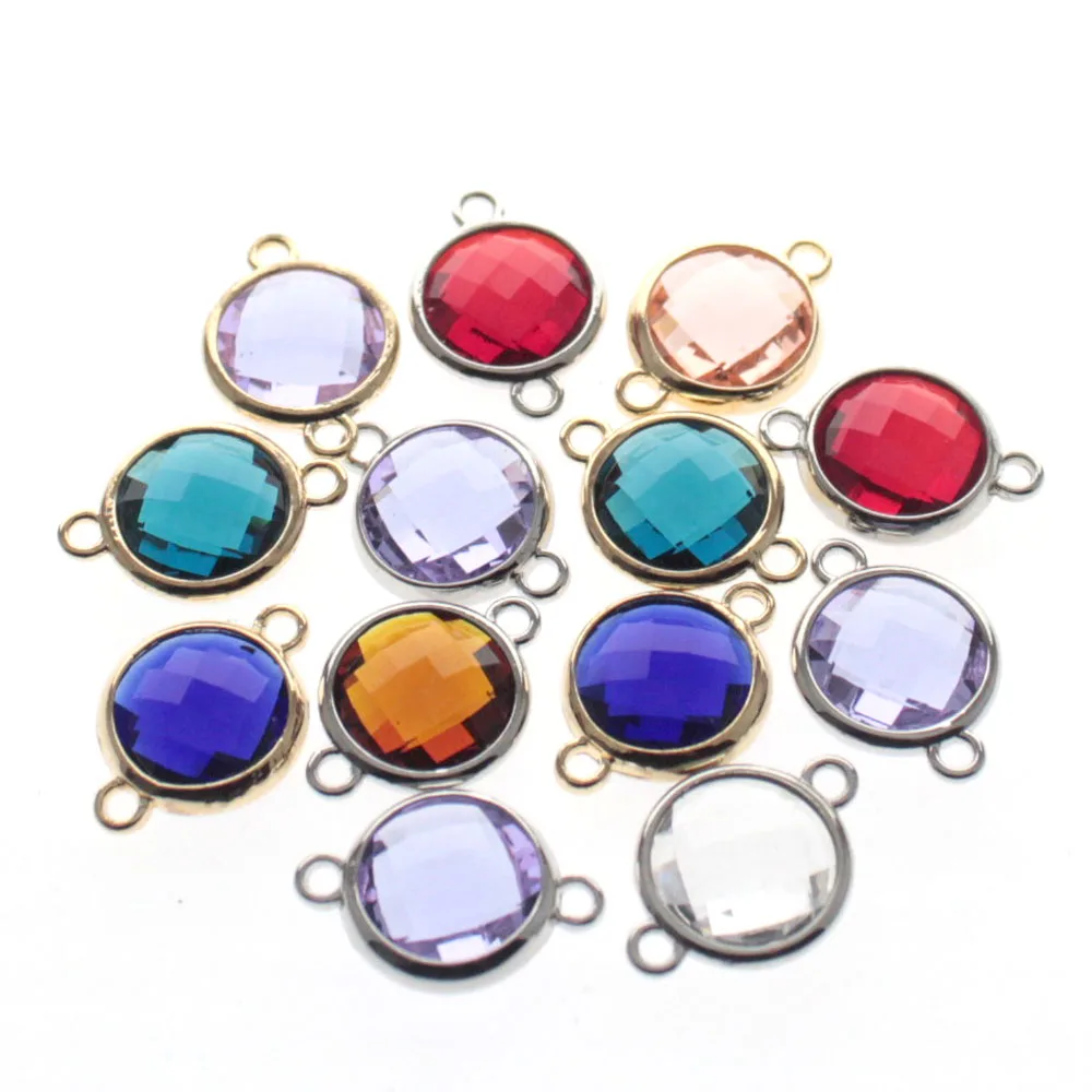 

20pcs Gold Silver Round Faceted Loose Rhinestone Crystal Beads Pendant for Jewelry Making Earring Necklace Findings Accessories