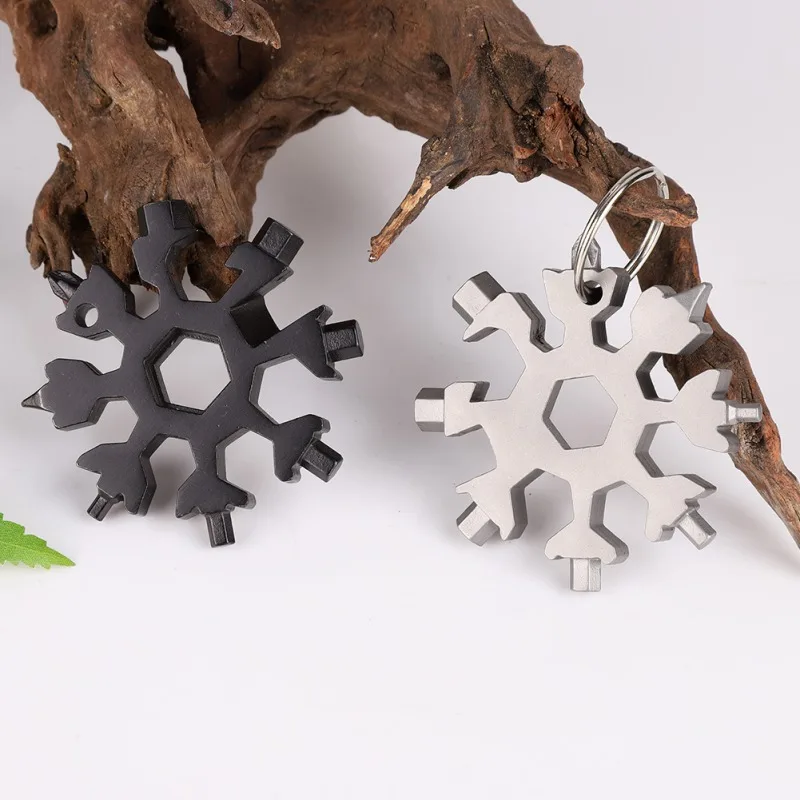 18 In 1 Outdoor Multi-tool Card Combination Compact Portable Outdoor Snowflake
