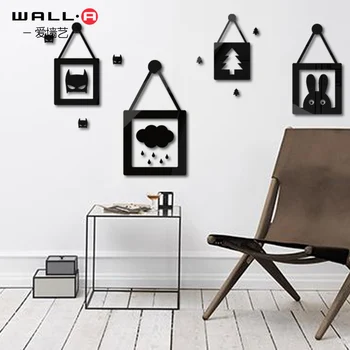 

Creative Cute Black and White Decorative Painting Living Room Kindergarten Office 3D Acrylic Wall stickers