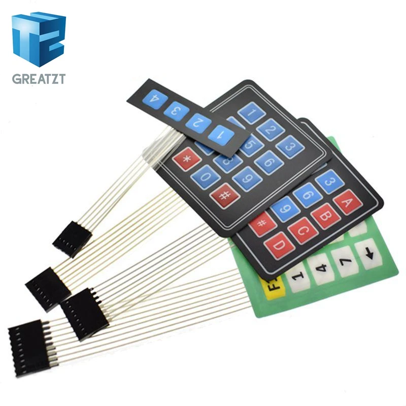 

GREATZT New 4 12 16 20 Key 4*4 Membrane Switch Keypad 1x4 3x4 4x4 4*5 Matrix Array Matrix keyboard for arduino smart car