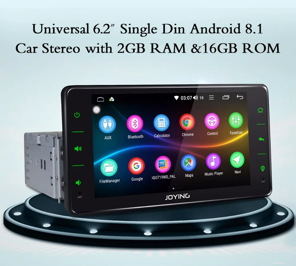 Sale JOYING Offcial radio cassette record 6.2 inch Android 8.1 with free OBD with DSP autoradio HD Screen 2GB Ram GPS Navigation SWC 0