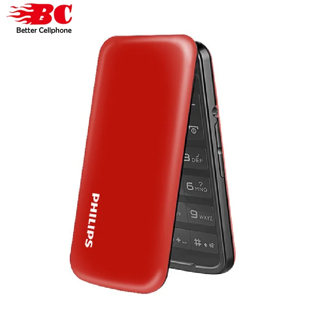 Cheap Original Philips E255A MTK 2.4 inch 1050mAh battery single camera FM Radio support memory card Dual SIM 2G flip keyboard  phone