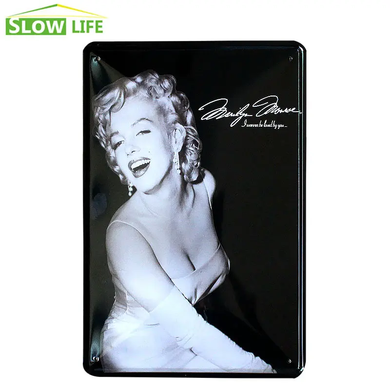 Nuevo póster de Marilyn Monroe Sexy Vintage decoración para el hogar Barra de señal de lata cafetería decoración de pared de Hotel cartel de Metal Retro pintura placa de Metal