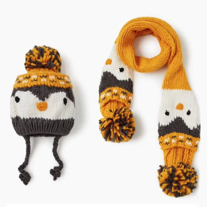 

Winter Cotton hat scarf set Fox Baby Hat Knit Soft Baby Boy Cap Bonnet Baby Girl Hats Beanie Children Kids Hat Newborn Baby Cap