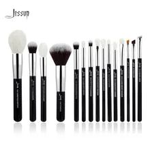 Jessup Brand Black/Silver Professional Makeup Brushes Set Beauty Tools Make up Brush Foundation Powder natural-synthetic hair
