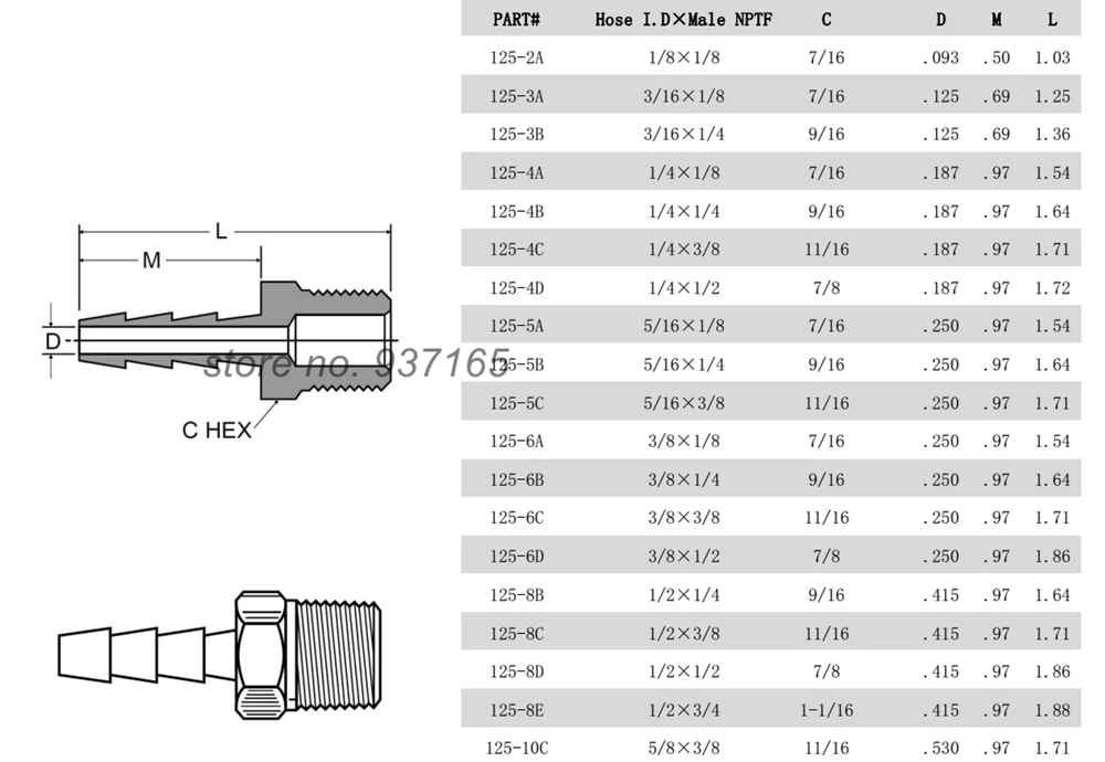 2 шт. шланг ID 5/1" 3/8" и 1/" 1/4" 3/" 1/2" "Мужской NPT латунный фитинг для шланга муфта адаптер для топливного газа и воды