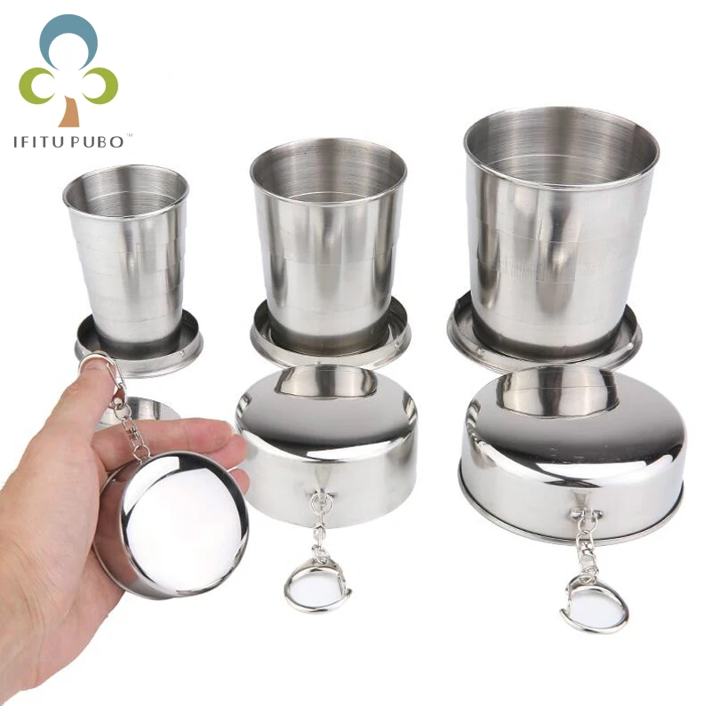 1 unidad de acero inoxidable unid Copa plegable Kit de herramientas de viaje supervivencia EDC engranaje deportes al aire libre taza portátil para Camping senderismo deporte GYH 1 unidad de acero inoxidable unid Copa plegable Kit de herramientas de viaje supervivencia EDC engranaje deportes al aire libre taza portátil para Camping senderismo deporte GYH