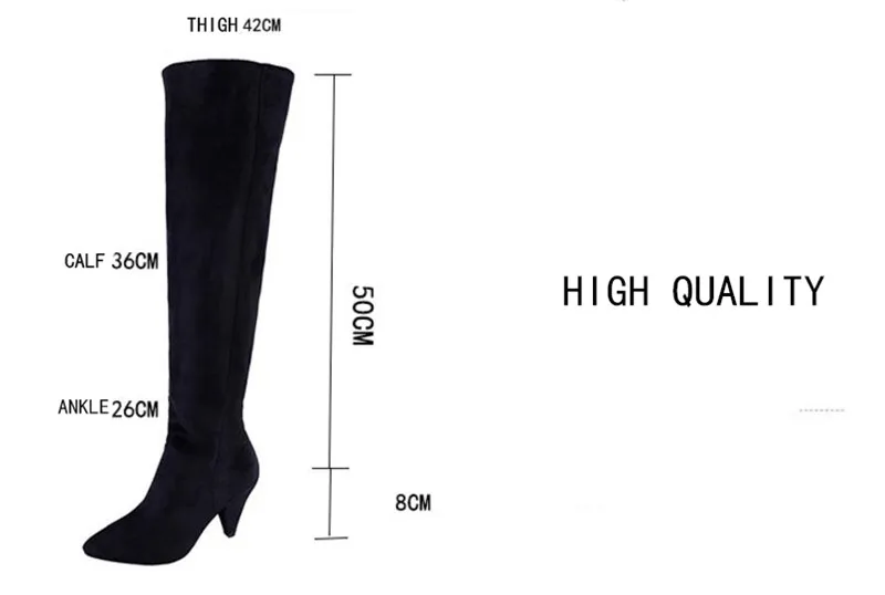 COOTELILI Winter Autumn Ankle Boots For Women  Black Over The Knee Thigh High Boots High Heels Shoes Pumps For Women 35-40 (6)