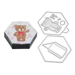 Медведь коробка из металла прорезной трафарет для окраски DIY Скрапбукинг штамп для альбомов тиснение бумаги ремесла Декор