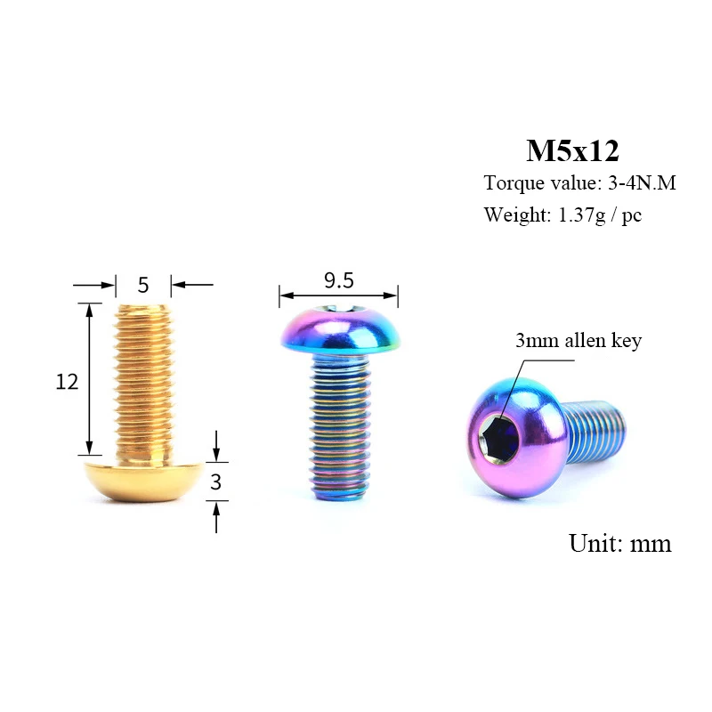 Риск 2 шт. M5x12mm титановая бутылка каркасный болт MTB держатель для бутылки велосипедный шурупы Аксессуары для велосипеда бутылки воды крепежные болты