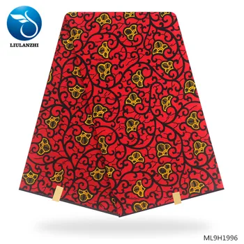 

LIULANZHI Nigerian Fabric High Quality Wax Fabrix Prints for Dresses 2019 Printing Dutch Wax ML9H1996
