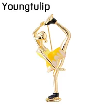 Youngtulip Skating Women Brooches Cute Enamel Pin Unisex Badges Backpack Broches Coat Pins Bijouterie Party Accessories New