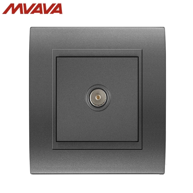 

MVAVA TV Wall Decorative Receptacle Smart Television Outlet Universal Plug Luxury Champagne PC Black Panel Socket Free Shipping