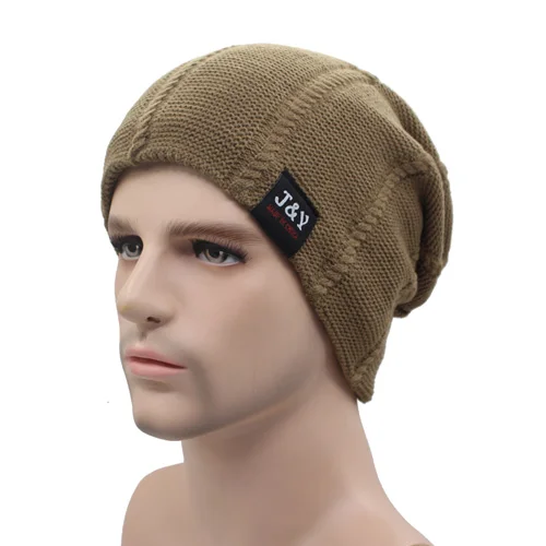 AETRUE Beanie вязаная зимняя шапка Skullies Beanies мужские шапки Теплые Мешковатые маски Новые модные брендовые зимние шапки для мужчин и женщин вязаная шапка - Цвет: khaki
