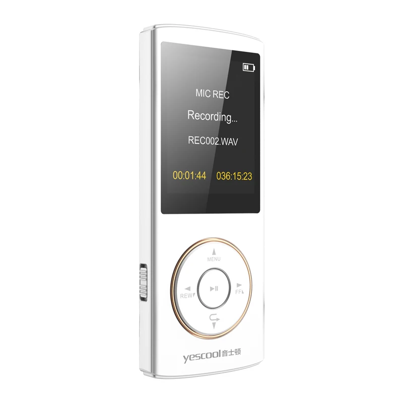 Yescool X1 8GB Профессиональный Портативный Цифровой диктофон Диктофон fm-радио электронная книга HIFI MP3 фото видео плеер - Цвет: Белый