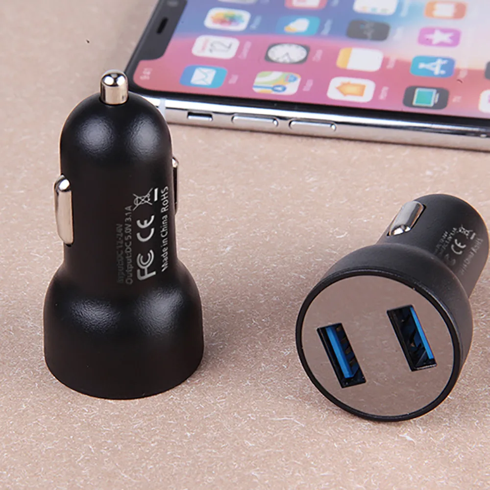 Автомобильное зарядное устройство USB Quick Charge 2.1A Dual 2 порта ЖК дисплей 12 24 в