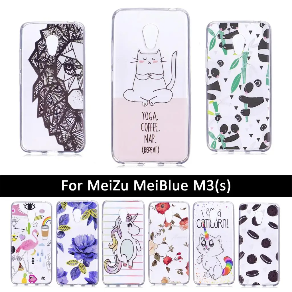 Мягкий ТПУ чехол для Meizu MeiBlue M3 M3s задняя крышка мобильного телефона M 3 s/M3 s