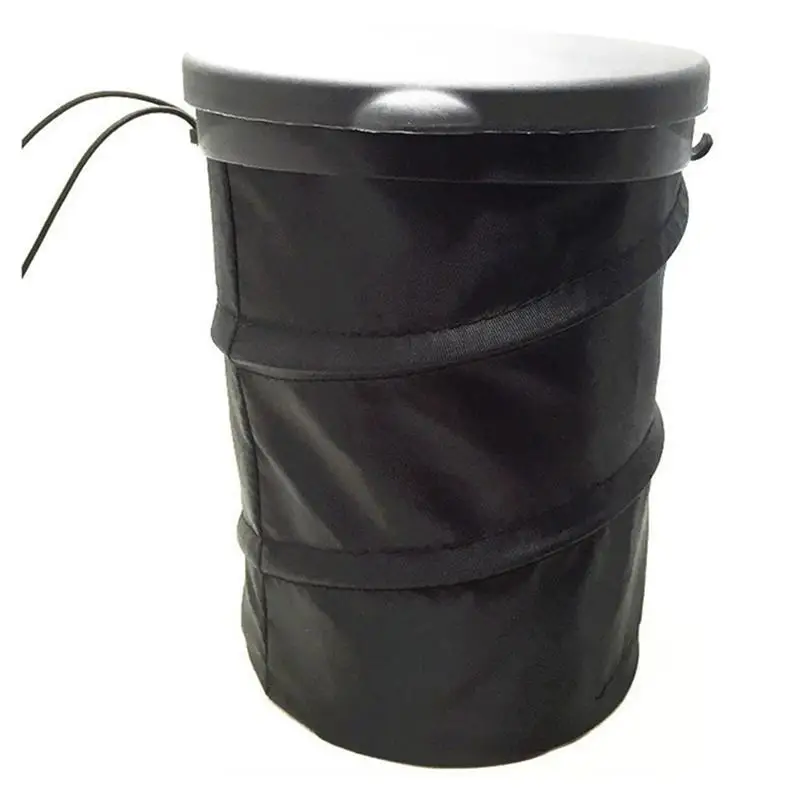 Foldable Car Garbage Trash Wastebasket Can Dust Case Bin Bag Litter Container