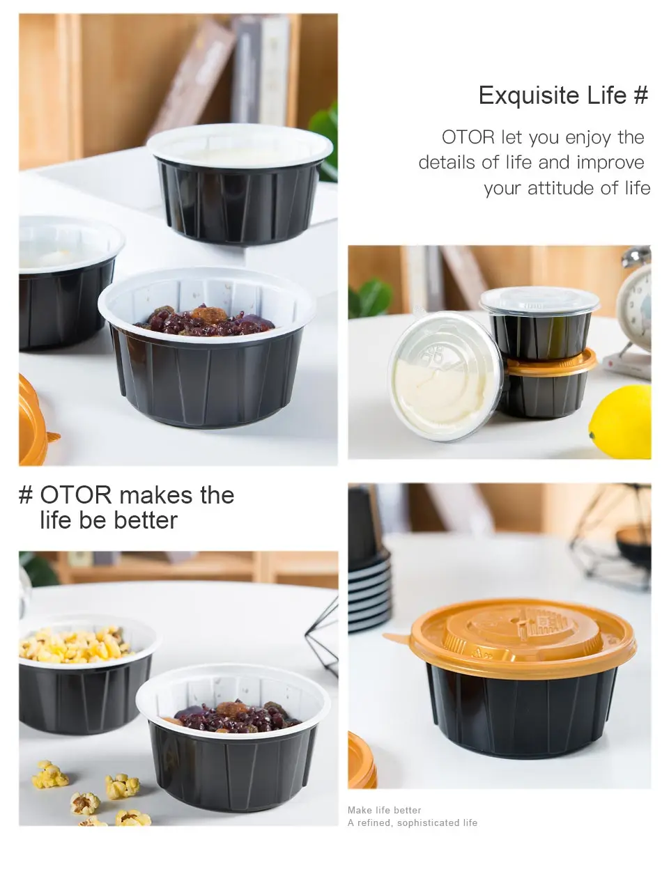 OTOR 12 унций 20 унций одноразовое приготовление еды Bento коробка контейнер с крышками Microwaveable контейнер для хранения еды Ланч-бокс