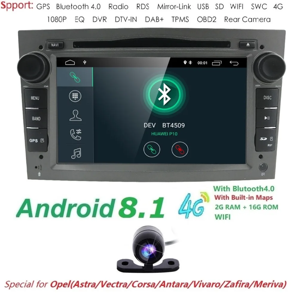

2GRAM Android8.1 QuadCore 1024*600 2Din CarDVD Player For Opel Astra Vectra Antara Zafira Corsa GPS Navigation Radio Audio Video