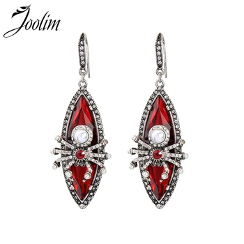 

2018 Hot Red Glass Spider Drop Earring Fashion Jewelry Wholesale