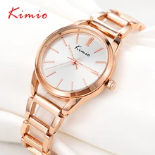 Kimio relojes de las mujeres de corea del metal de la correa de cadena de la señora de pulsera de cuarzo mesa joyería damski zegarek relojes mujer