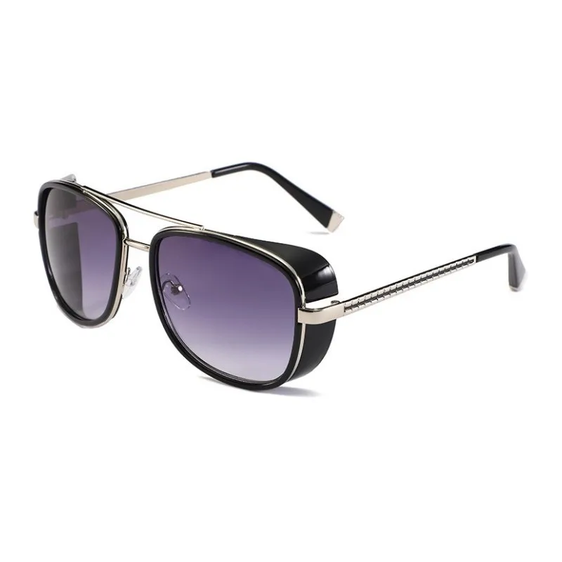 Классические винтажные стимпанк Солнцезащитные очки для мужчин и женщин Роскошные Панк знаменитостей дизайнерские солнцезащитные очки - Цвет линз: C02