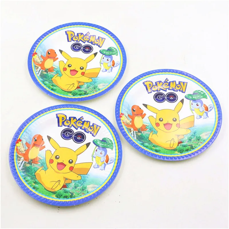 Pokemon Go Theme Design 83Pcs/Lot Disposable Tableware Girls Birthday Party Family Party Cup Plate Napkin Decoration Supply