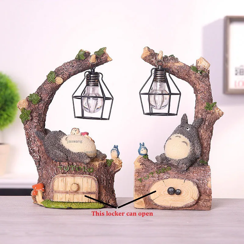 Мультяшные ночные светильник ильники Totoro из смолы прикроватные светильники для