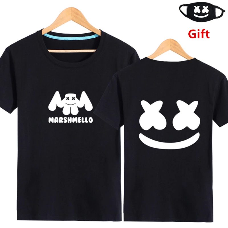

Mask as Gift DJ Hip hop Rapper Marshmello T shirt white&black cotton men women Poppin Jazz Locking Breaking Bboy top tees