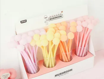 

pretty creative mushroom gel Pen Ink Pen School prize Office writing Supply kawaii student Stationery black needle pen 48pc/lot