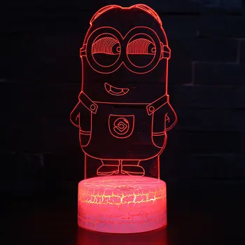 

Minions theme 3D Lamp LED night light 7 Color Change Touch Mood Lamp Christmas present Dropshippping