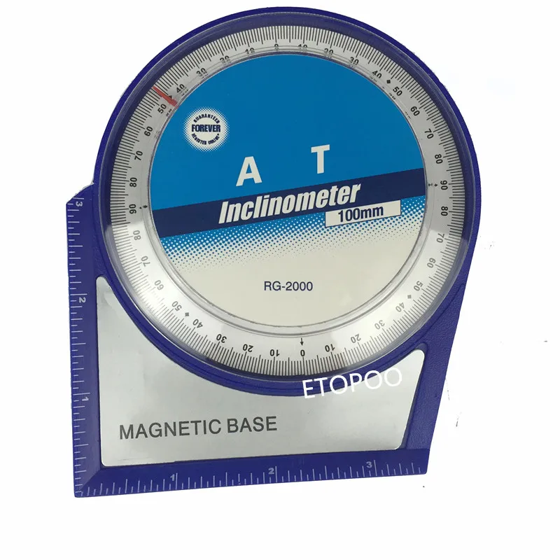 100mm Inclinometer protractor tilt/level Meter with magnetic base Roofing Scaffolding Angle Finder Level Gauge Measure