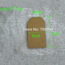 1000 шт. 4*7 см DIY пустой коричневый бирка подарка, вечерние подарок повесить тег/ярлык, изготовленным на заказ логосом размер, форма тег потребует дополнительных расходов