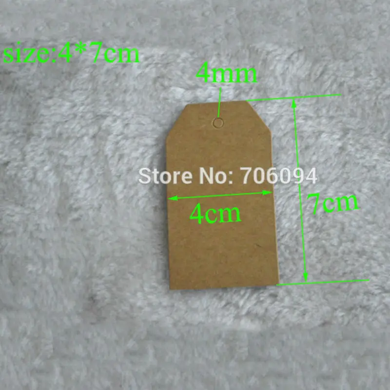 1000Pcs Brown Hang Price Tags Label Elastic String Handmade  25x10mm DIY 